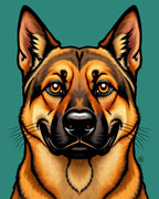 Majestic German Shepherd Amber Eyed Portrait Rug