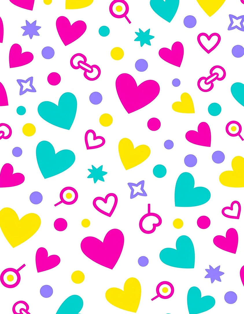 Vibrant Hearts And Stars Collection Rug