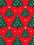 Festive Green Trees Yellow Stars Rug