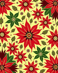 Crimson Poinsettia Folk Art Rug