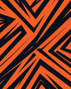 Bold Orange Jagged Lines Rug