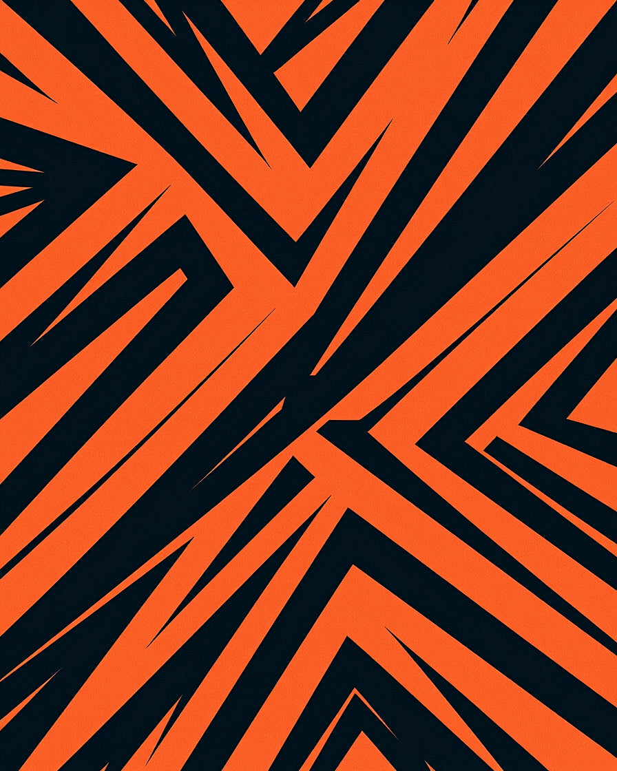 Bold Orange Jagged Lines Rug
