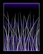 White Tall Grass Dark Purple Swirl Rug