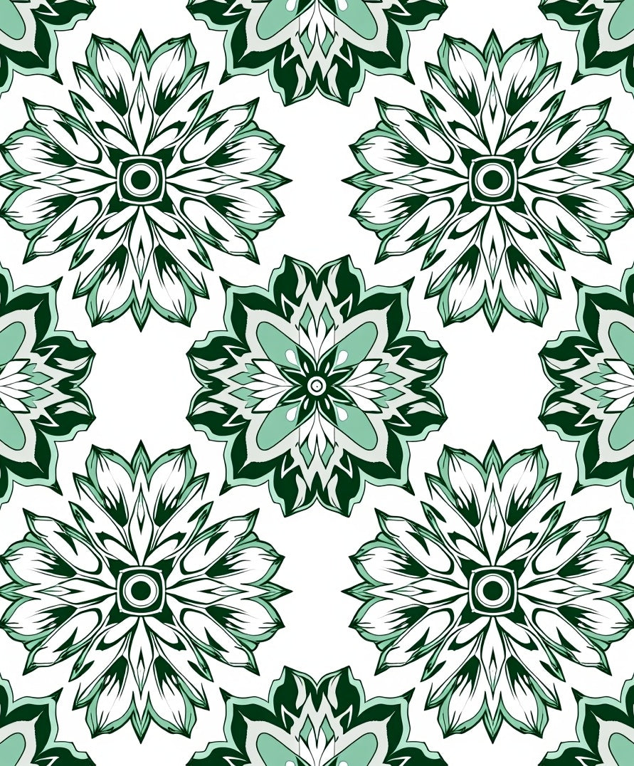 Jasmine Bloom Mandala Green Rug