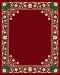 Crimson Holly Floral Border Rug