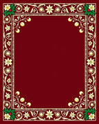 Crimson Holly Floral Border Rug