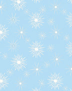 White Starbursts on Powder Blue Background Rug