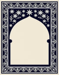 Navy White Floral Arch Rug