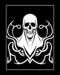 Bold Black White Skull Tribal Swirls Rug
