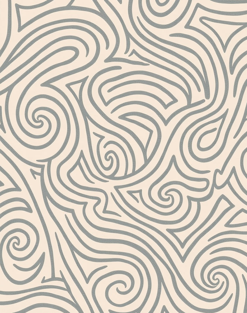 Subtle Gray Swirl Abstract Rug