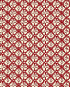 Crimson Repeating Floral Lattice Rug