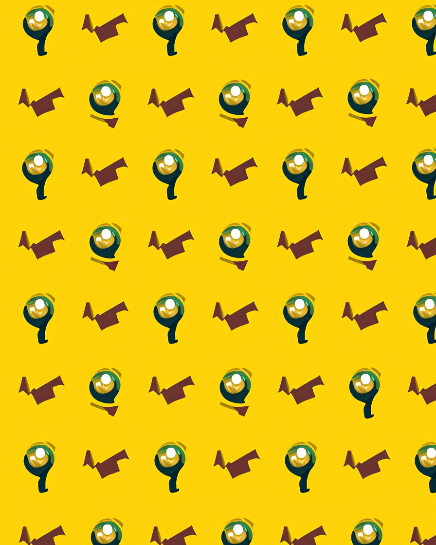 Yellow Green Gold Eyeball Motif Rug