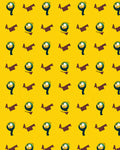 Yellow Green Gold Eyeball Motif Rug