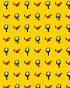 Yellow Green Gold Eyeball Motif Rug