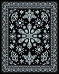 Monochrome Snowflake Medallion Border Rug