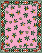 Pink Bell Holly Border Rug