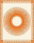 Radiant Orange Sunburst Medallion Rug