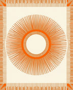 Radiant Orange Sunburst Medallion Rug