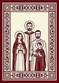 Sacred Family Crimson Border Rug