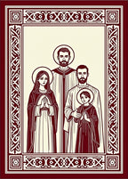 Sacred Family Crimson Border Rug