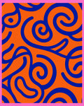 Vivid Orange Swirls Abstract Rug