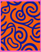 Vivid Orange Swirls Abstract Rug