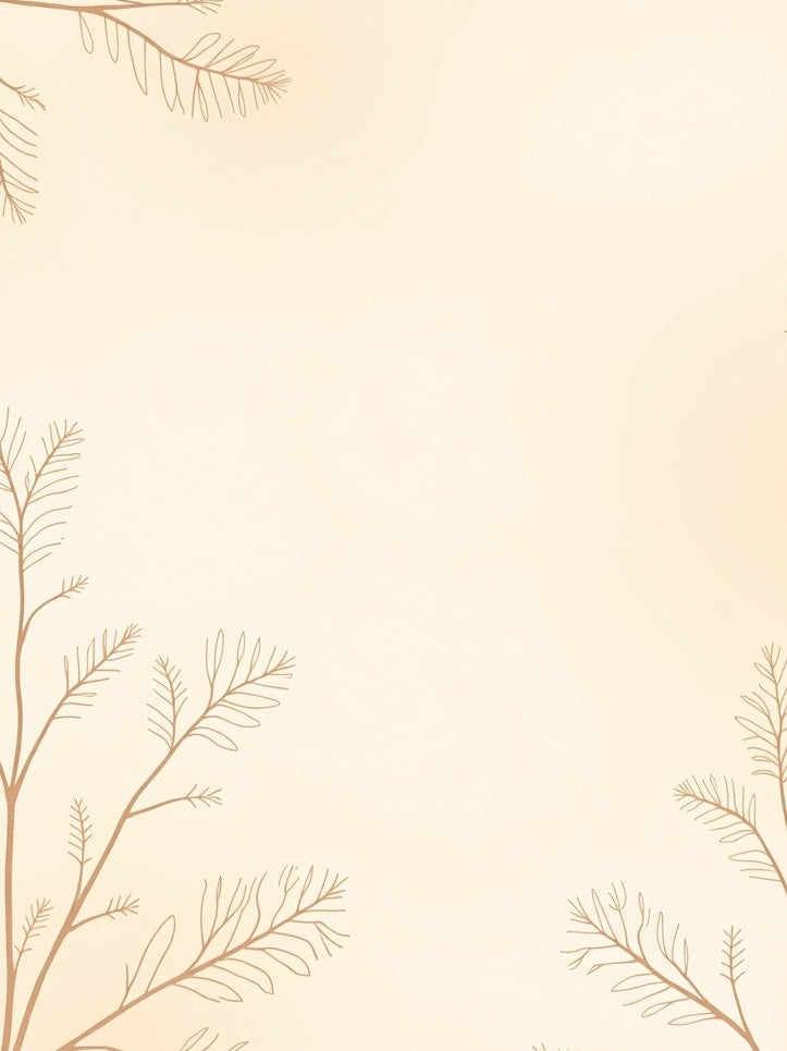 Cream and Tan Botanical Branch Line Art Rug