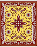 Crimson White Yellow Floral Medallion Rug