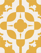 Mid Century Mustard Geometric Arabesque Rug