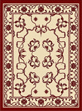 Crimson Floral Vine Cream Elegance Rug