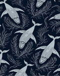 Naval Blue Whale Coral Garden Rug