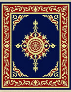 Crimson Gold Floral Medallion Navy Rug