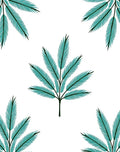 Teal Fern Frond Repeating Pattern Rug
