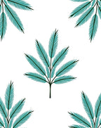 Teal Fern Frond Repeating Pattern Rug