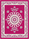 Bold Magenta Medallion Floral Border Rug