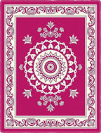 Bold Magenta Medallion Floral Border Rug