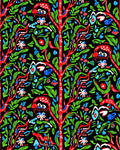 Whimsical Red Green Blue Folk Art Nature Rug