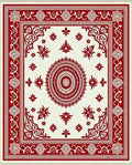Crimson Medallion Floral Lattice Rug