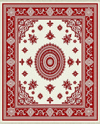 Crimson Medallion Floral Lattice Rug