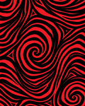 Bold Red Black Swirls Rug