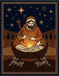 Midnight Nativity Scene with Starburst Rug