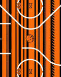 Orange Black Striped Basketball Court Rug