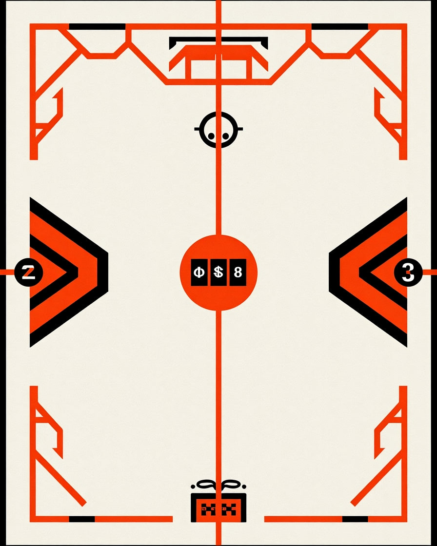 Opaque Cream Orange Geometric Composition Rug