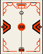 Opaque Cream Orange Geometric Composition Rug