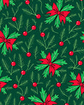 Festive Red Poinsettia Holly Berry Rug
