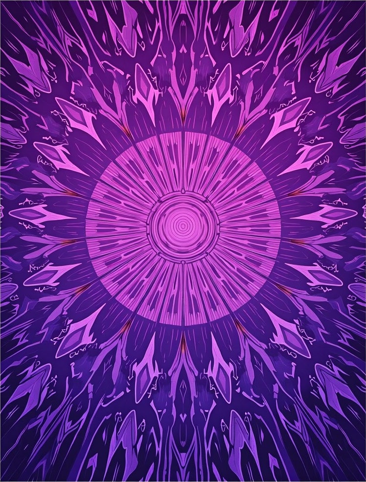 Vibrant Purple Gradients Radial Bloom Rug
