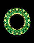 Vibrant Green Yellow Sunburst Mandala Rug