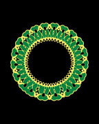 Vibrant Green Yellow Sunburst Mandala Rug