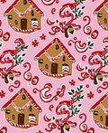 Pink Gingerbread House Collage Rug