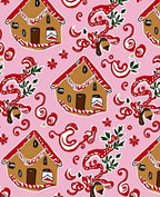 Pink Gingerbread House Collage Rug